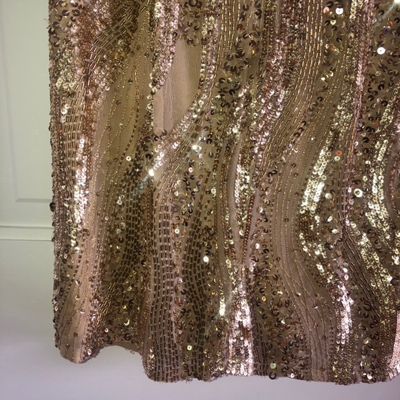 Adrianna Papell Gold Sequins Mini Dress ( 4 ) - Picture 6 of 8